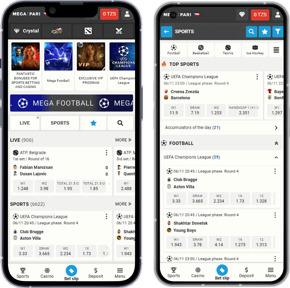Megapari mobile app