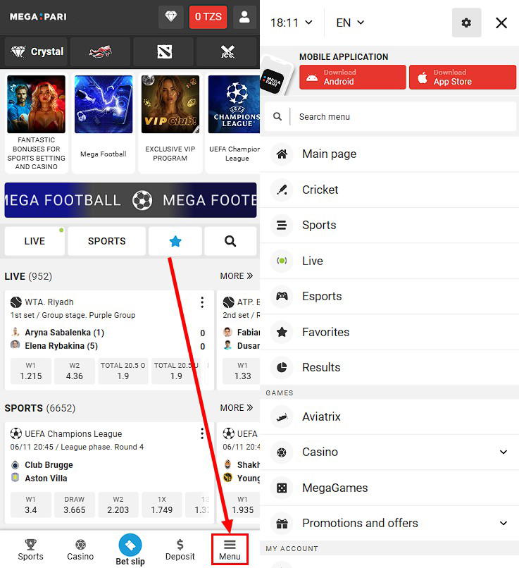 megapari mobile site